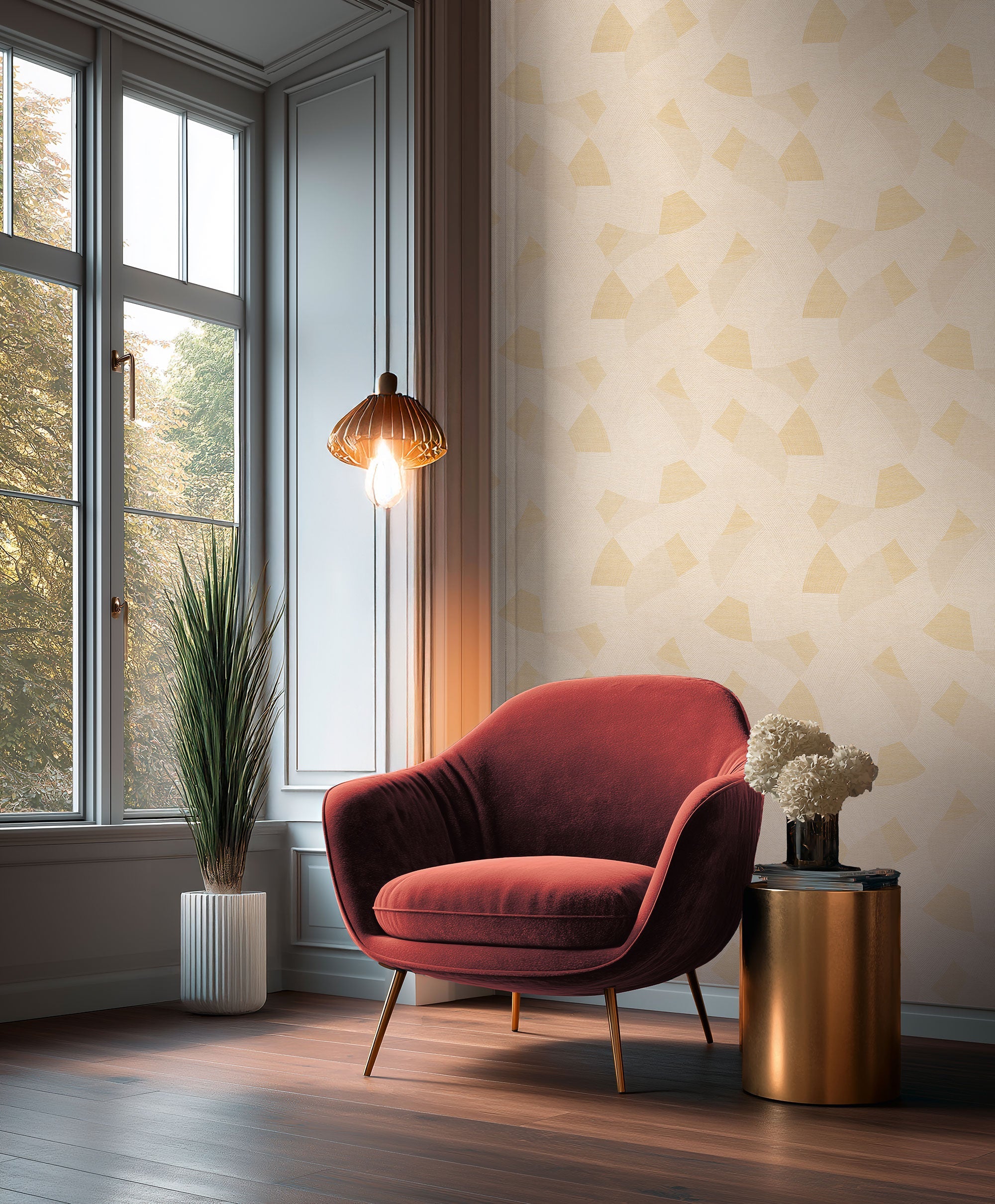 Geometric Beige Havana 2 Wallpaper by Galerie