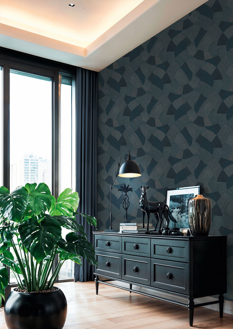 Geometric Blue Havana 2 Wallpaper by Galerie