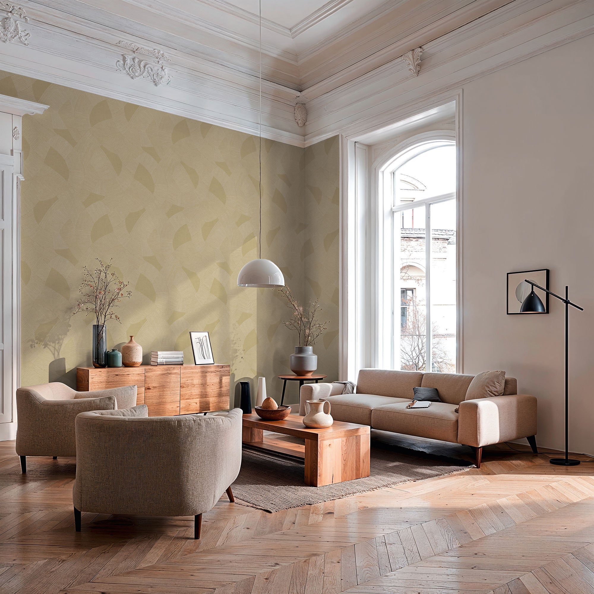 Geometric Yellow Havana 2 Wallpaper by Galerie