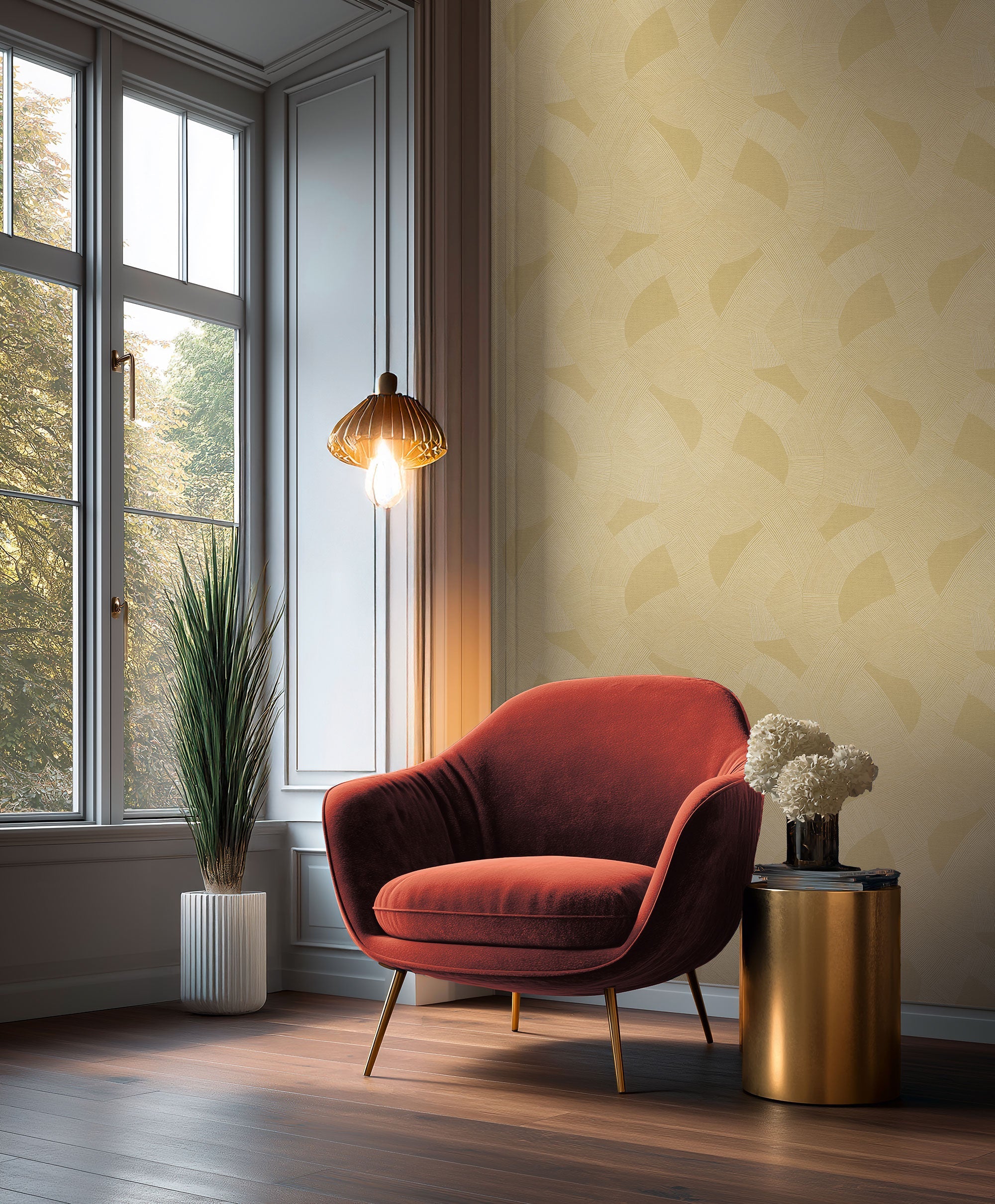 Geometric Yellow Havana 2 Wallpaper by Galerie
