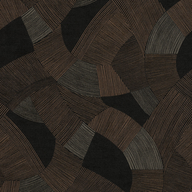 Geometric Bronze Brown Havana 2 Wallpaper by Galerie