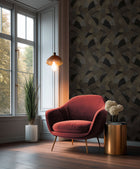 Geometric Bronze Brown Havana 2 Wallpaper by Galerie