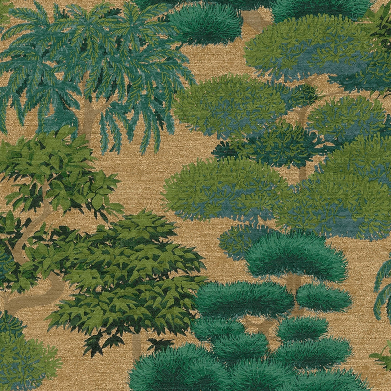 Tree Leaf Green Havana 2 Wallpaper by Galerie