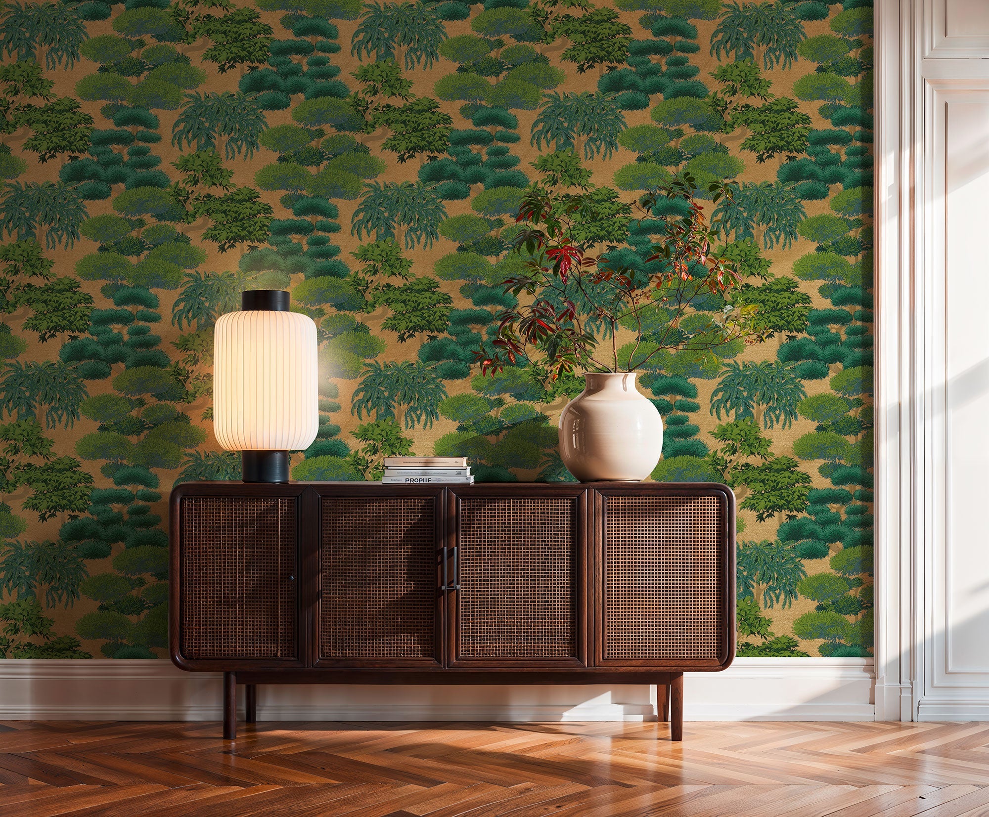 Tree Leaf Green Havana 2 Wallpaper by Galerie