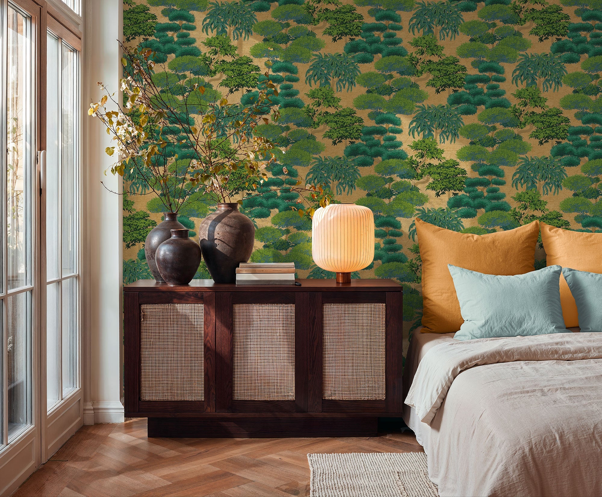Tree Leaf Green Havana 2 Wallpaper by Galerie