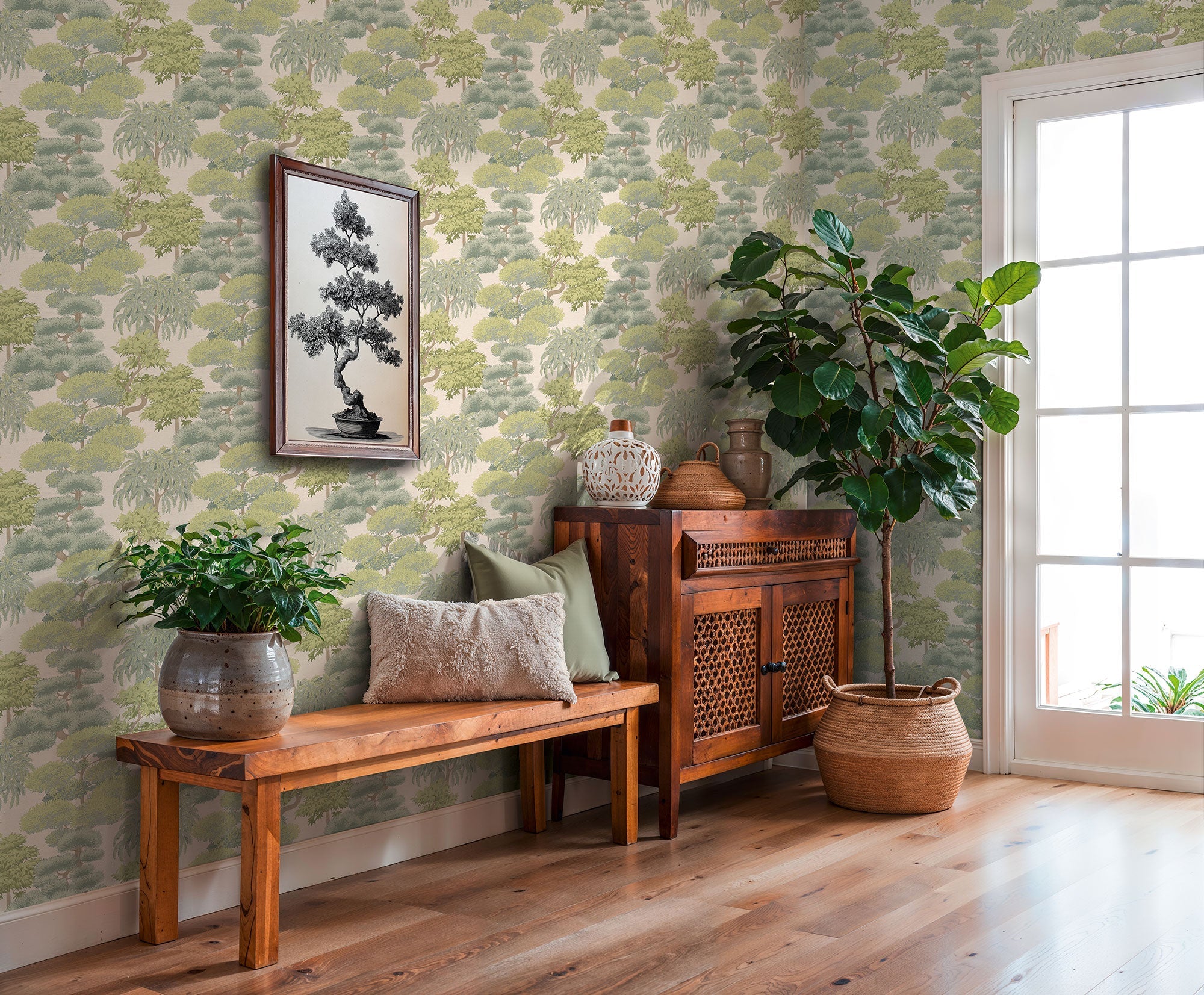 Tree Leaf Green Havana 2 Wallpaper by Galerie