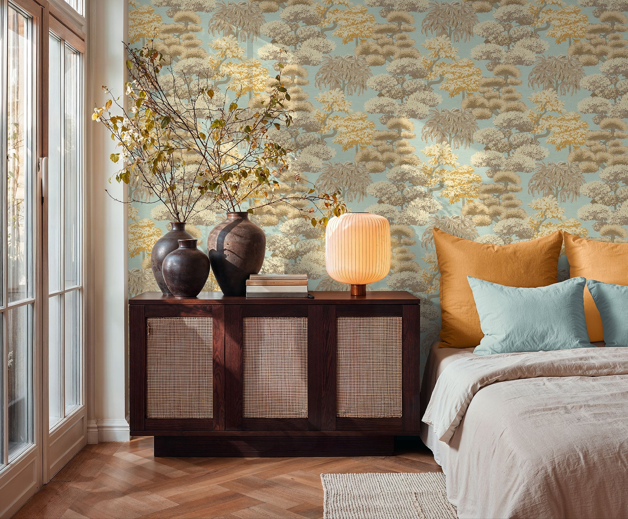 Tree Leaf Beige Havana 2 Wallpaper by Galerie