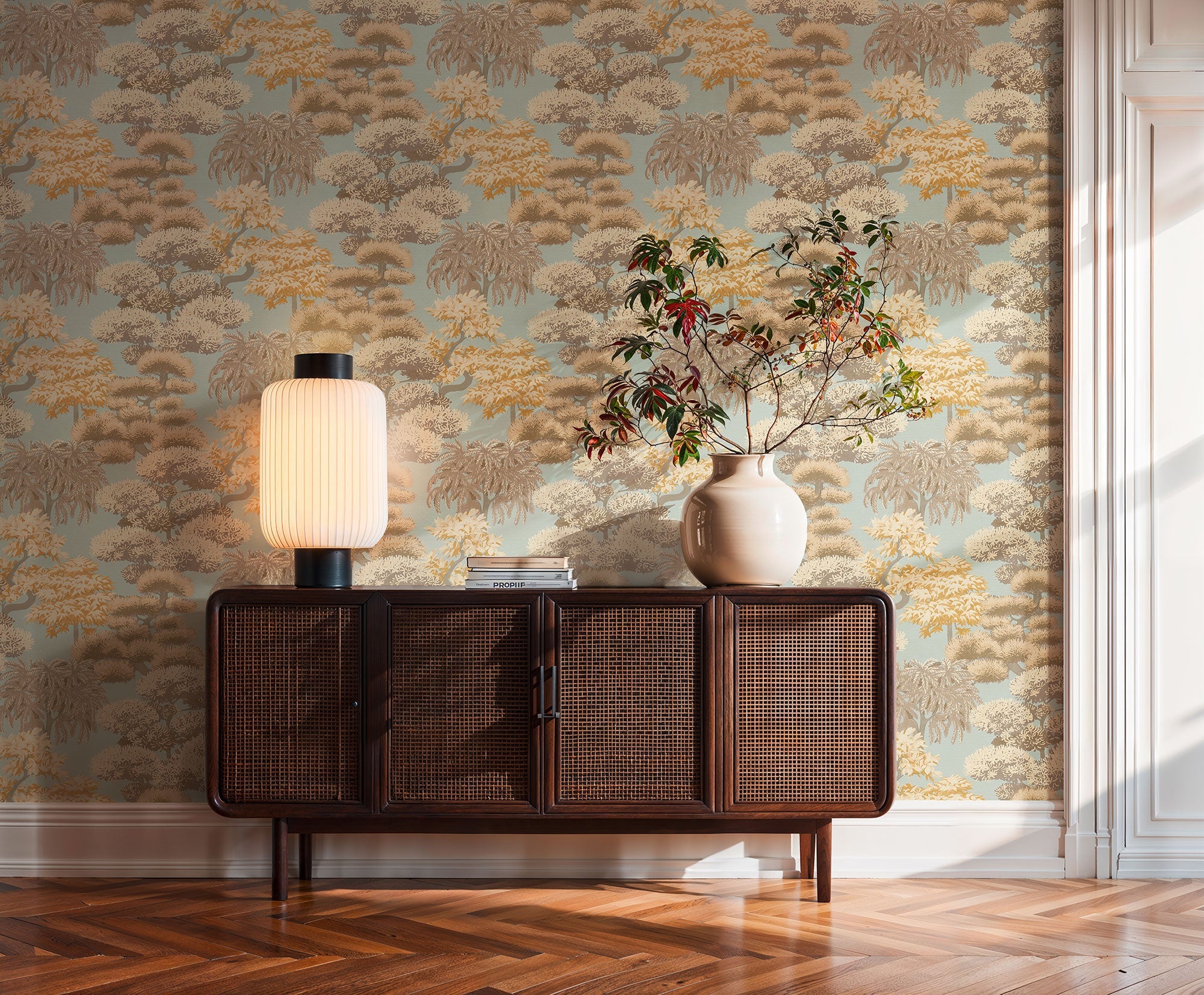 Tree Leaf Beige Havana 2 Wallpaper by Galerie