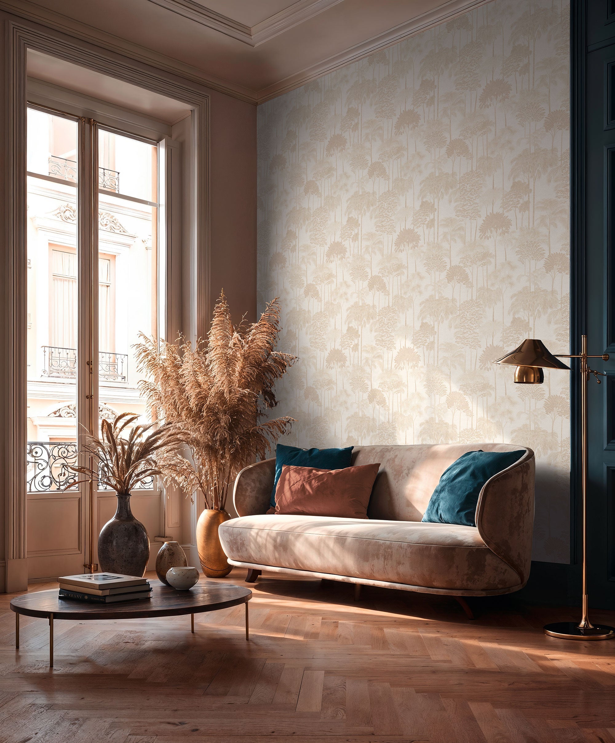 Tree Leaf Beige Havana 2 Wallpaper by Galerie