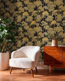 Tree Leaf Gold Havana 2 Wallpaper by Galerie