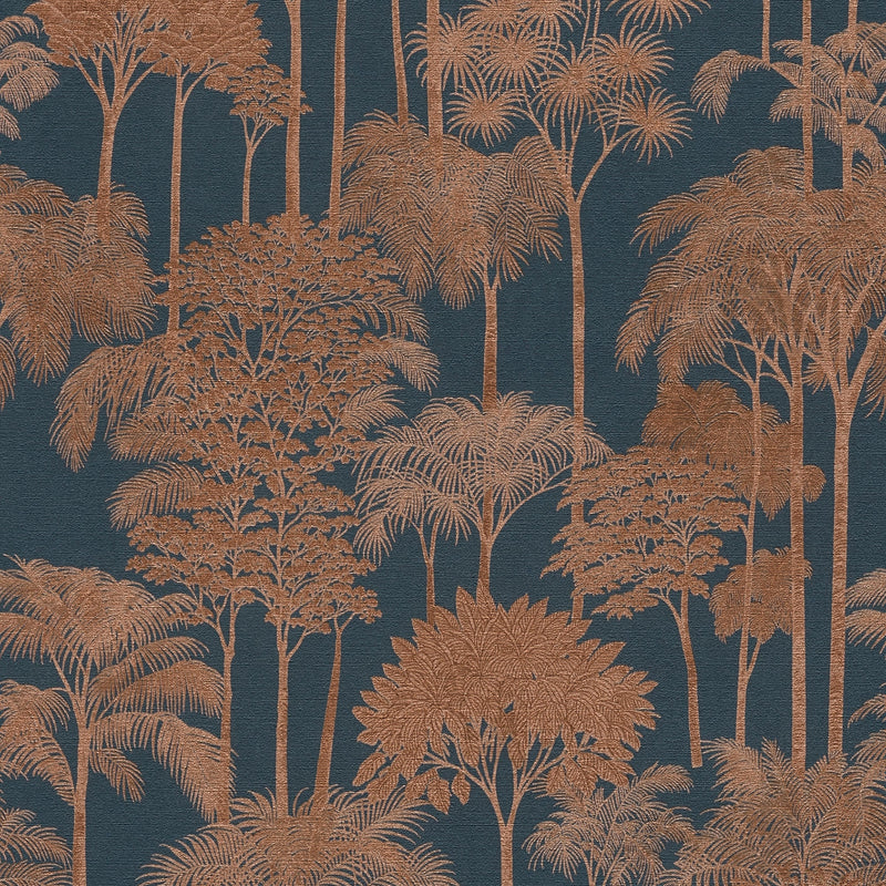 Tree Leaf Blue Havana 2 Wallpaper by Galerie