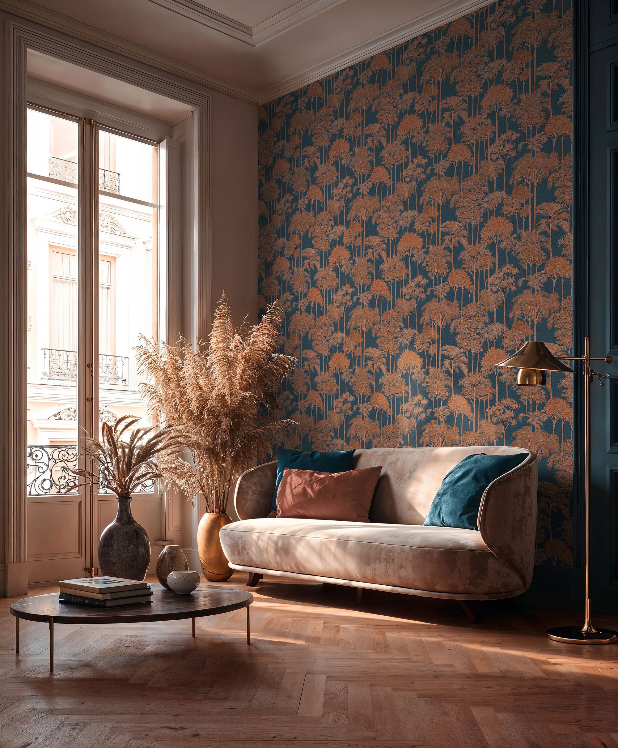 Tree Leaf Blue Havana 2 Wallpaper by Galerie