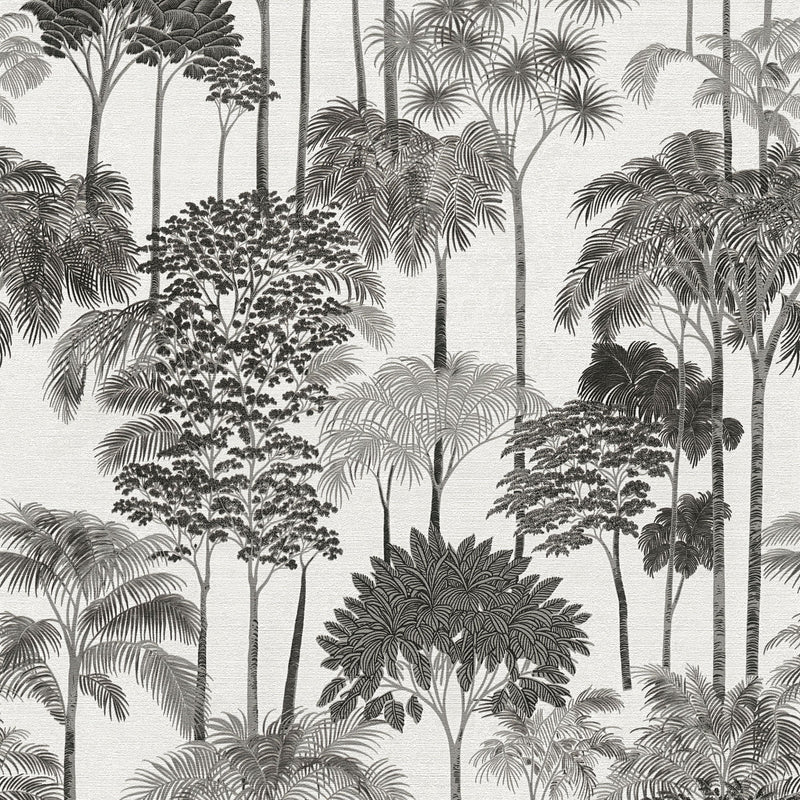 Tree Leaf Black Havana 2 Wallpaper by Galerie