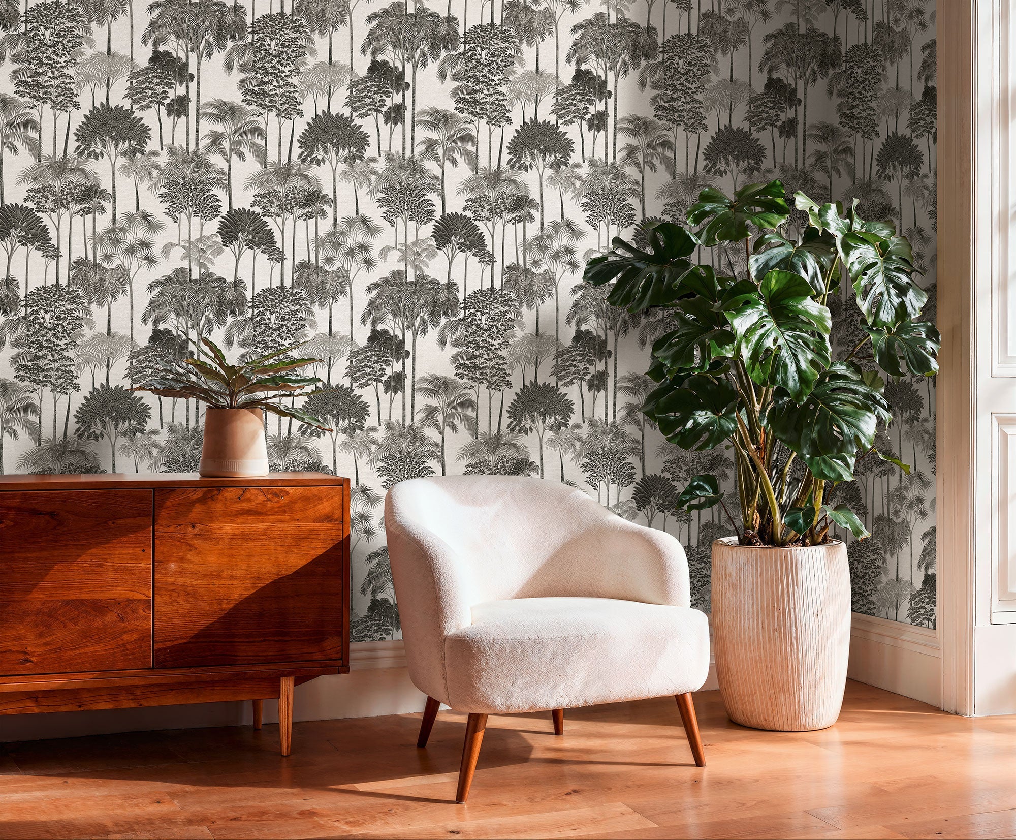 Tree Leaf Black Havana 2 Wallpaper by Galerie