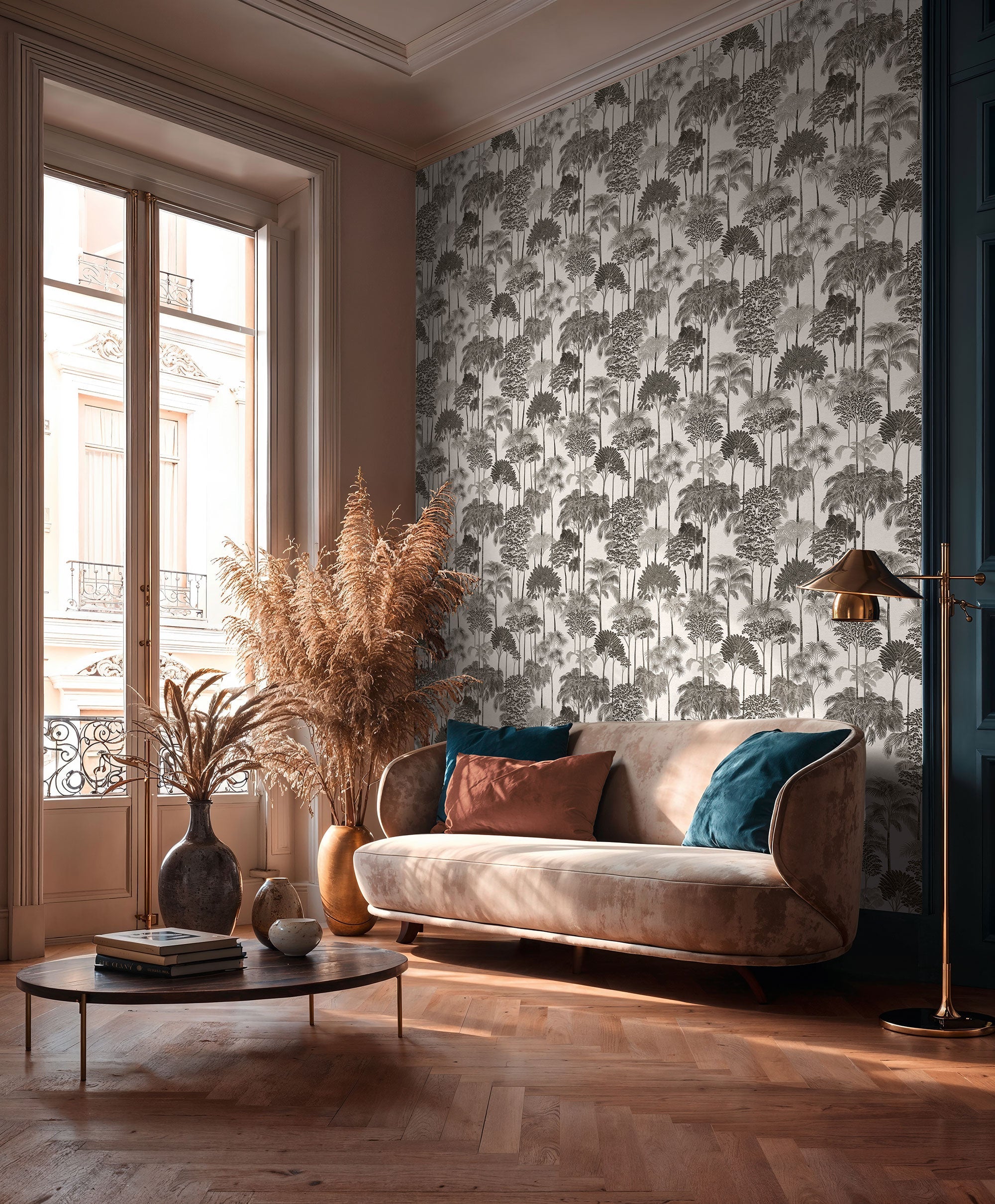 Tree Leaf Black Havana 2 Wallpaper by Galerie