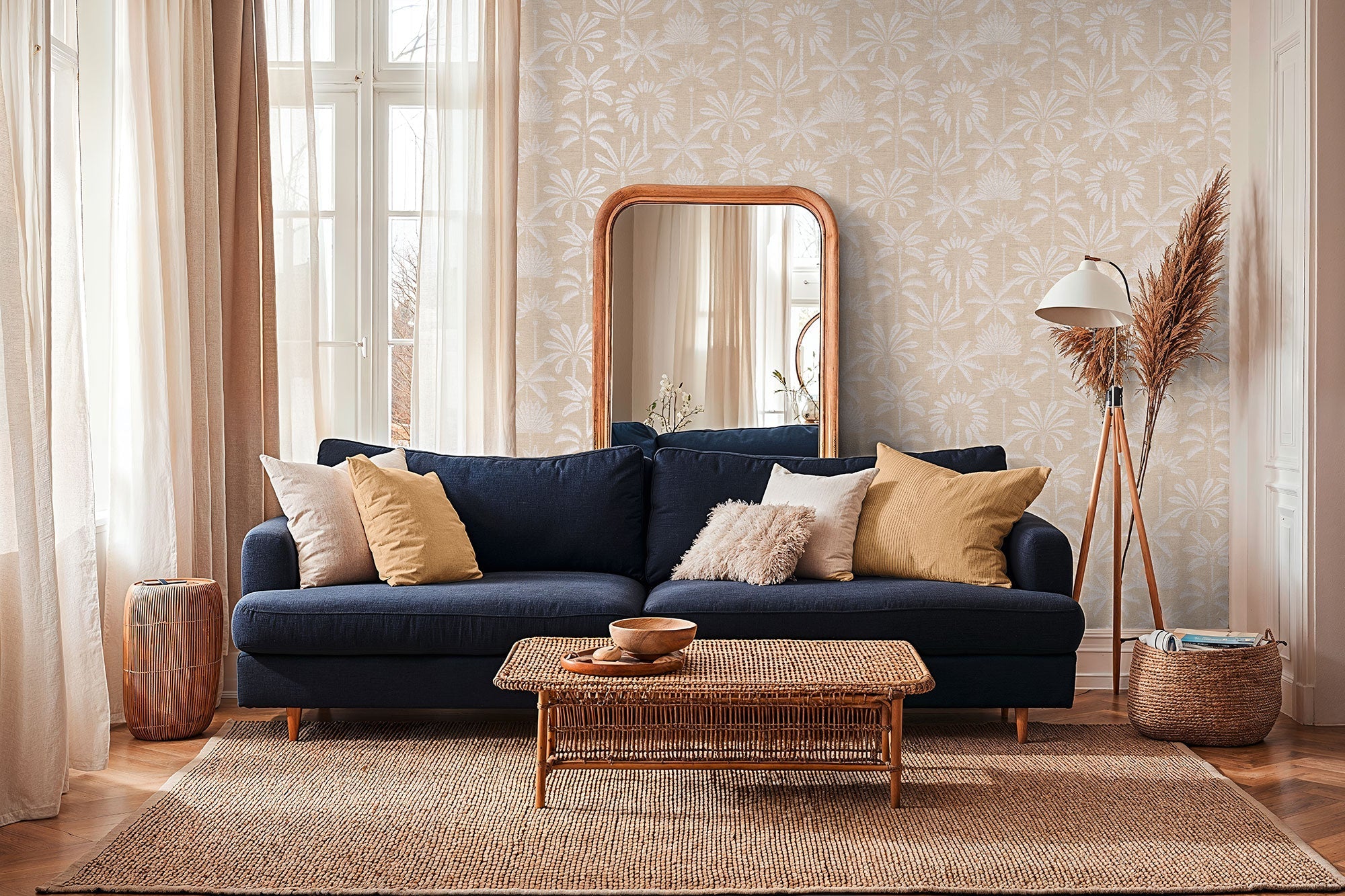 Tree Leaf Beige Havana 2 Wallpaper by Galerie
