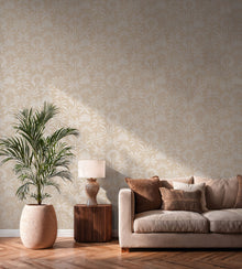Tree Leaf Beige Havana 2 Wallpaper by Galerie