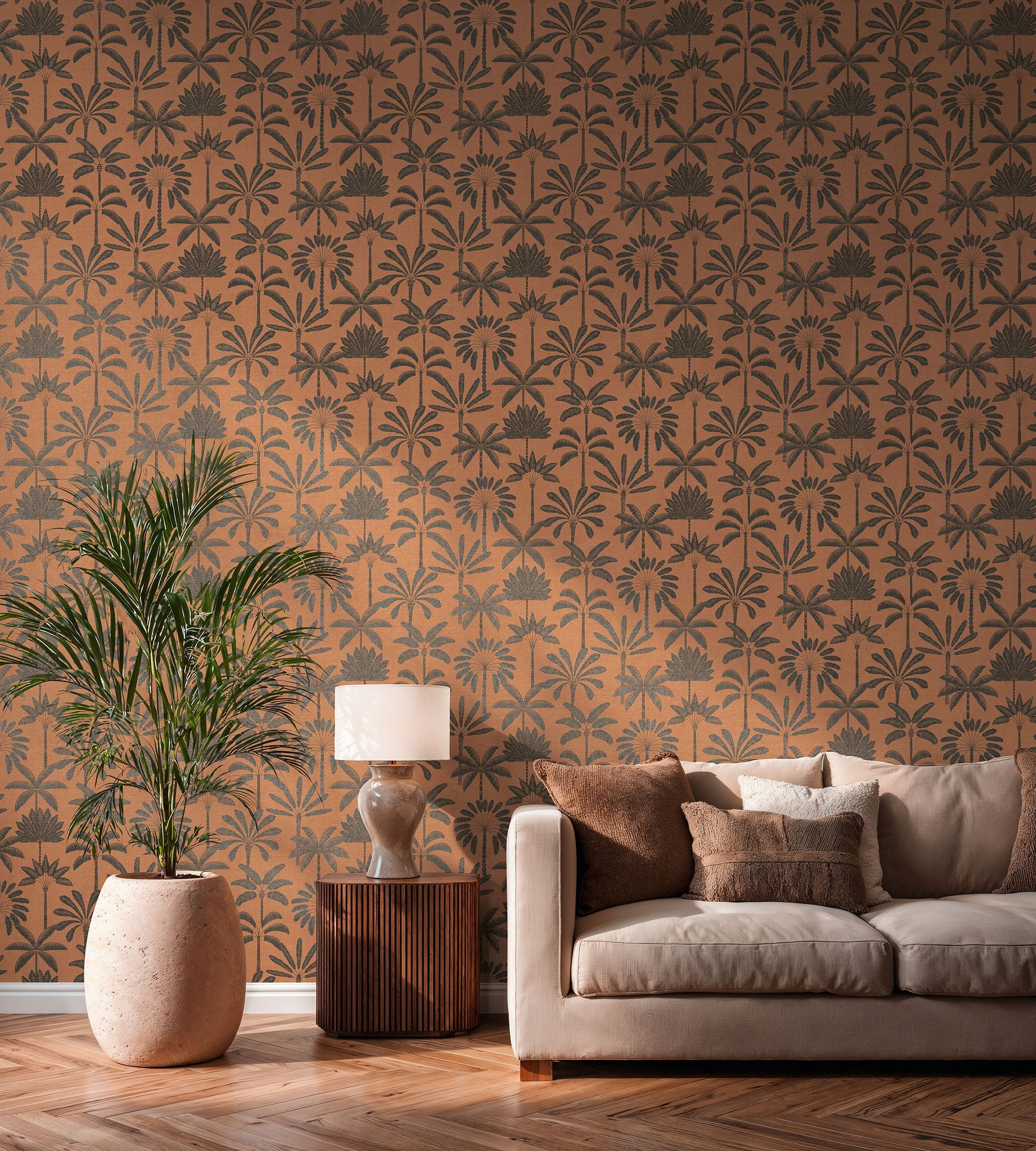 Tree Leaf Orange Havana 2 Wallpaper by Galerie