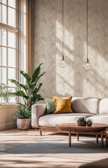 Tree Leaf Beige Havana 2 Wallpaper by Galerie
