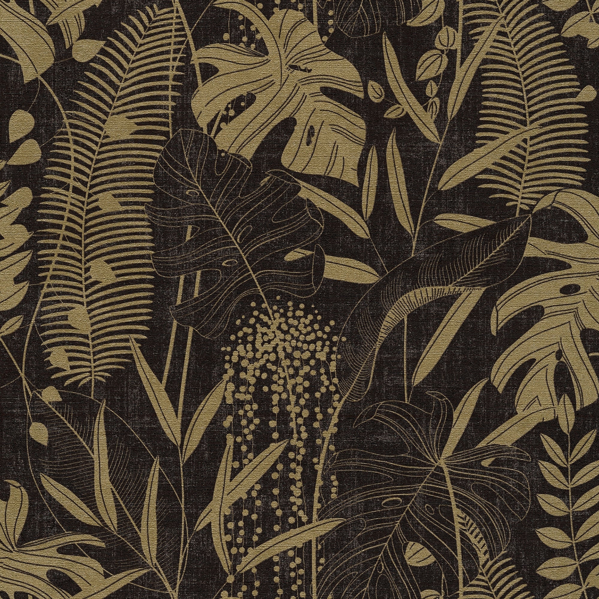 Tree Leaf Gold Havana 2 Wallpaper by Galerie