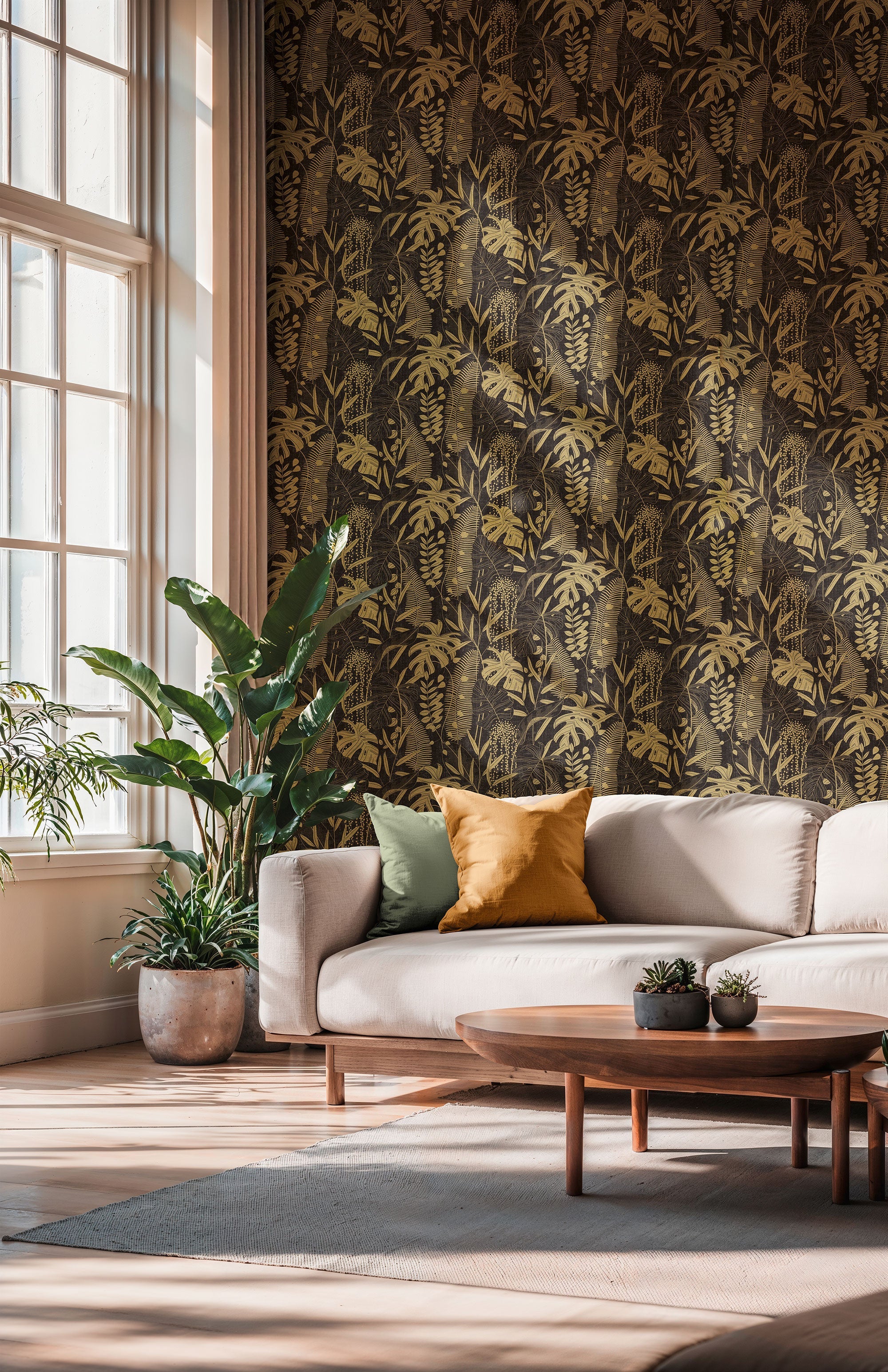Tree Leaf Gold Havana 2 Wallpaper by Galerie