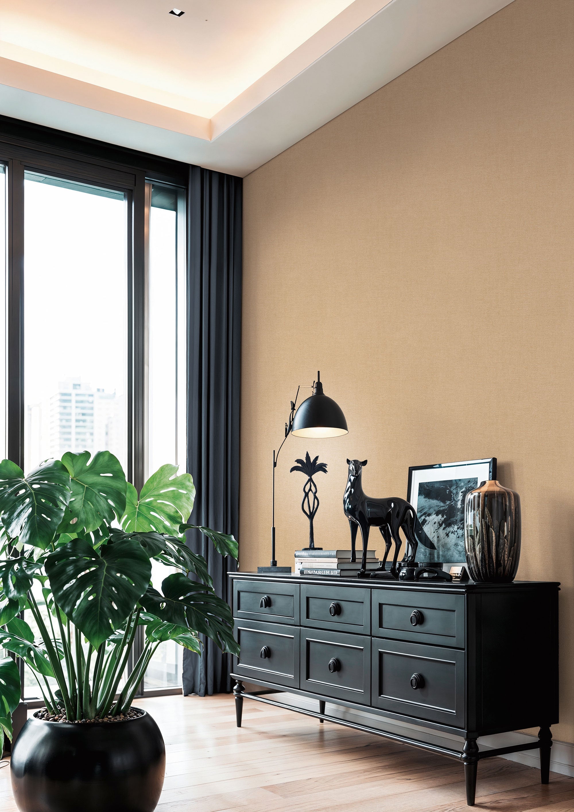 Plain Texture Orange Havana 2 Wallpaper by Galerie