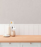Plain Texture Beige and Cream Hygge Home Wallpaper by Galerie