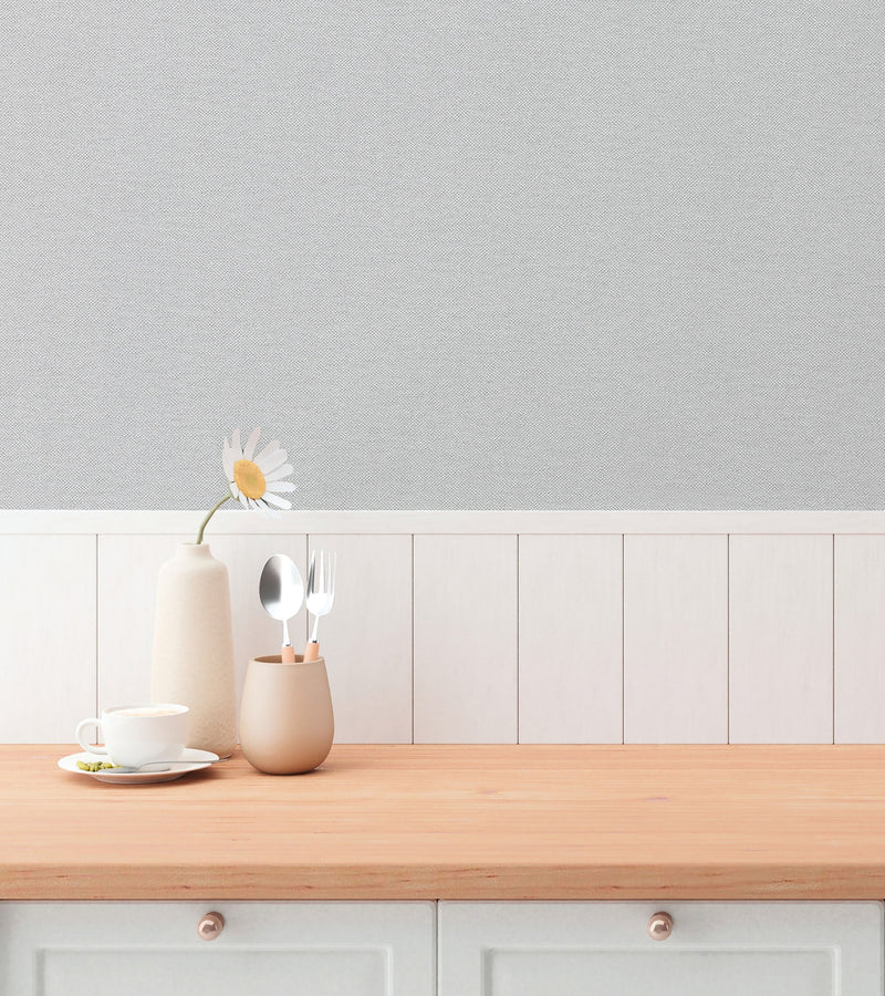 Plain Texture Silver Grey Hygge Home Wallpaper by Galerie