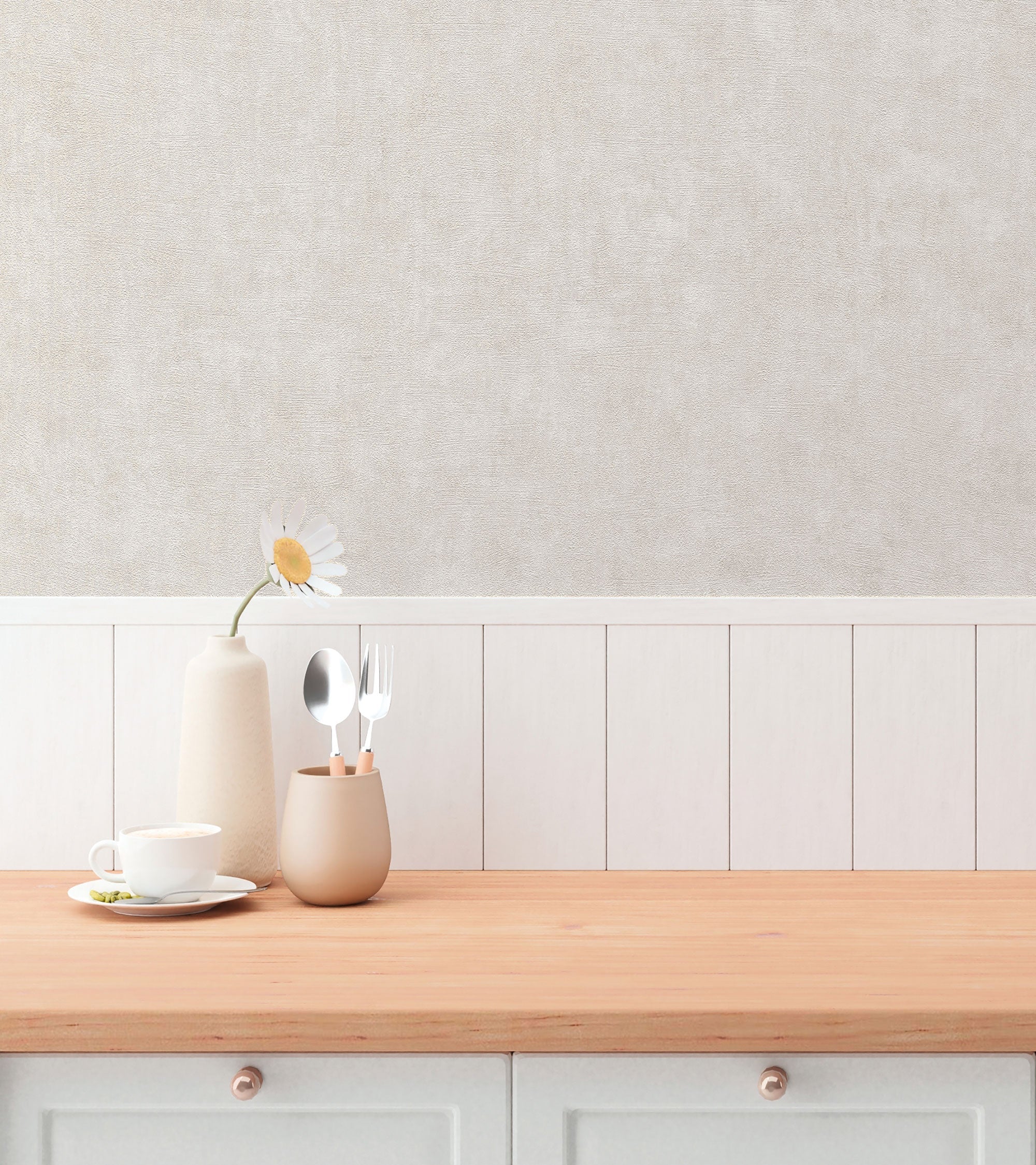 Industrial Wash Motif Beige Hygge Home Wallpaper by Galerie