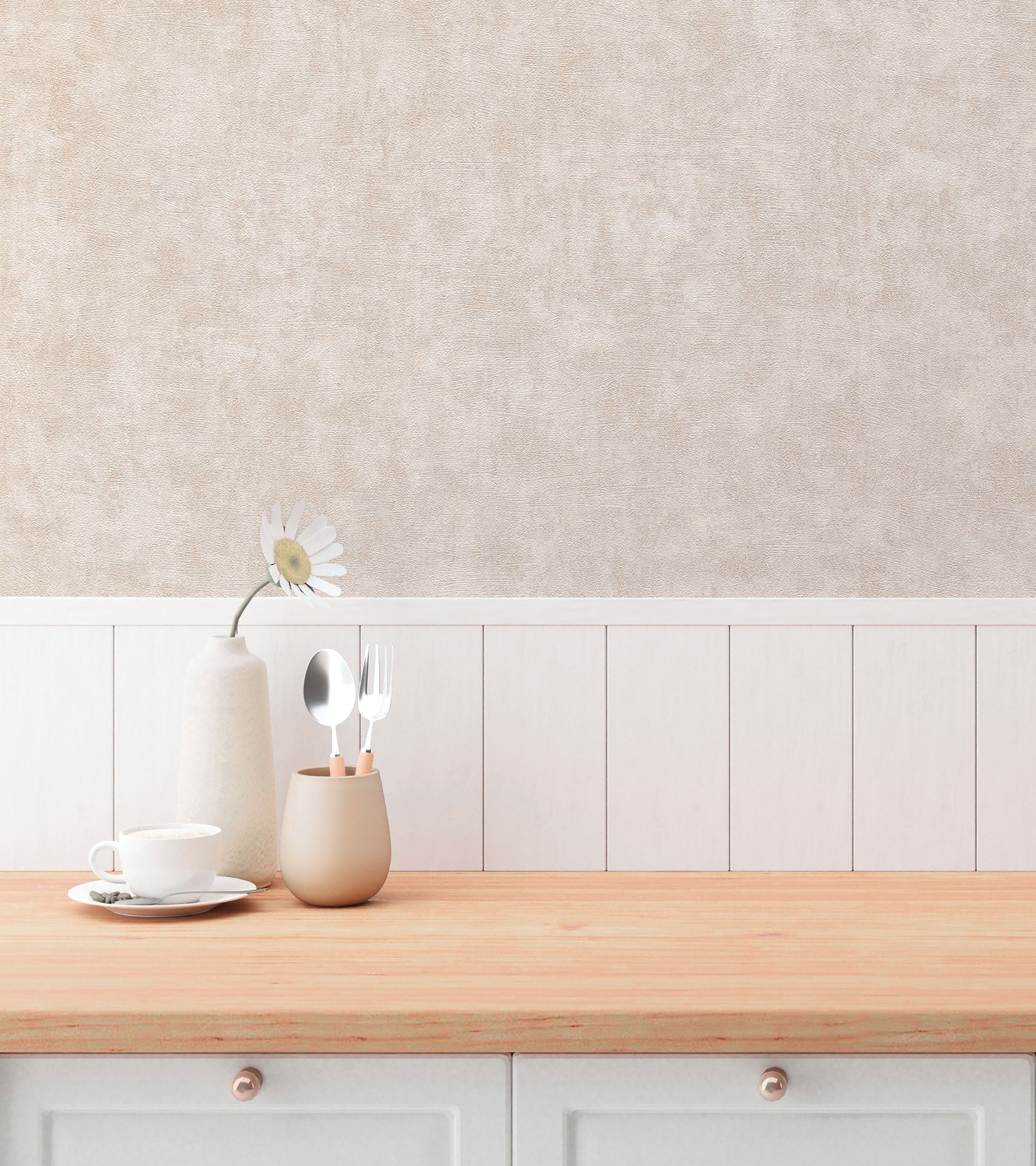 Industrial Wash Motif Pink Hygge Home Wallpaper by Galerie