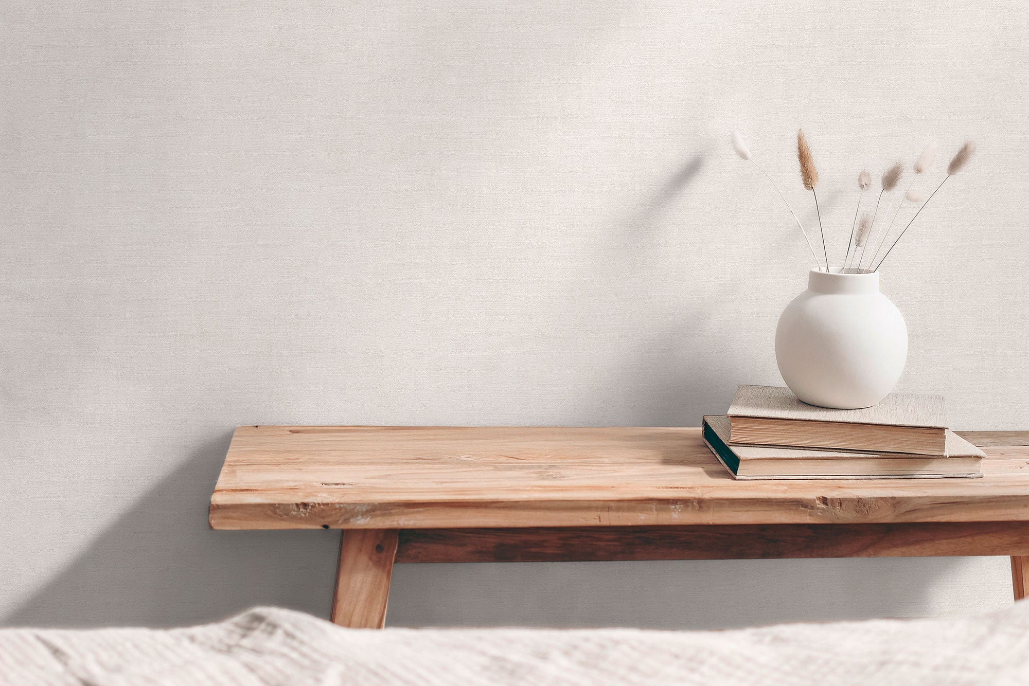 Plain Texture Cream Hygge Home Wallpaper by Galerie
