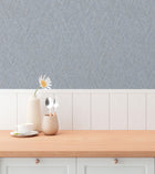Herringbone Weave Motif Blue and Beige Hygge Home Wallpaper by Galerie