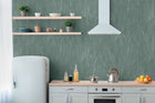 Meadow Stems Motif Green and Silver Grey Hygge Home Wallpaper by Galerie
