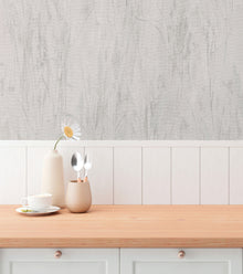 Meadow Stems Motif Beige and Silver Grey Hygge Home Wallpaper by Galerie