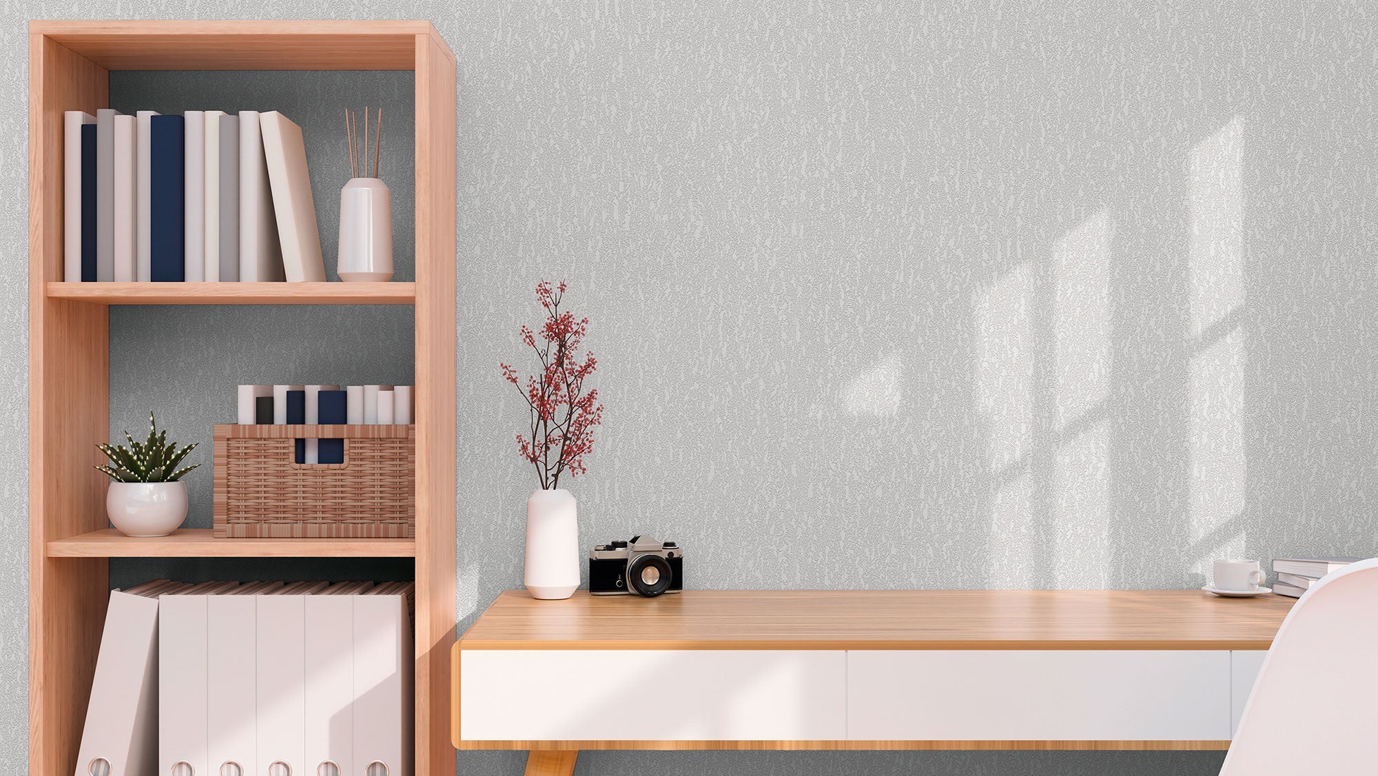 Soft Plaster Motif Silver Grey Hygge Home Wallpaper by Galerie