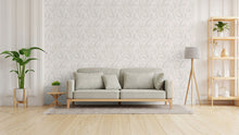 Fern Weave Motif Blue and Cream,Silver Grey Hygge Home Wallpaper by Galerie