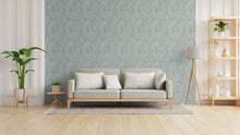 Fern Weave Motif Green and Silver Grey Hygge Home Wallpaper by Galerie