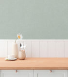 Plain Texture Green Hygge Home Wallpaper by Galerie