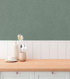 Plain Texture Green Hygge Home Wallpaper by Galerie