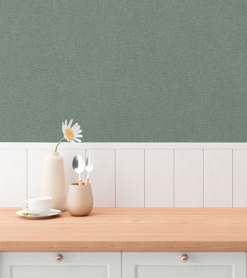 Plain Texture Green Hygge Home Wallpaper by Galerie