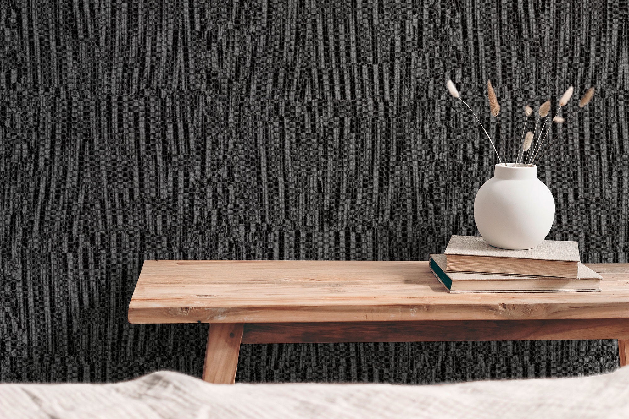 Plain Texture Black Hygge Home Wallpaper by Galerie