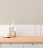 Plain Texture Beige Hygge Home Wallpaper by Galerie
