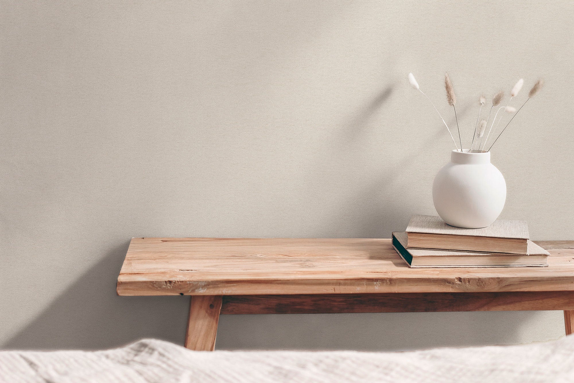 Plain Texture Beige Hygge Home Wallpaper by Galerie
