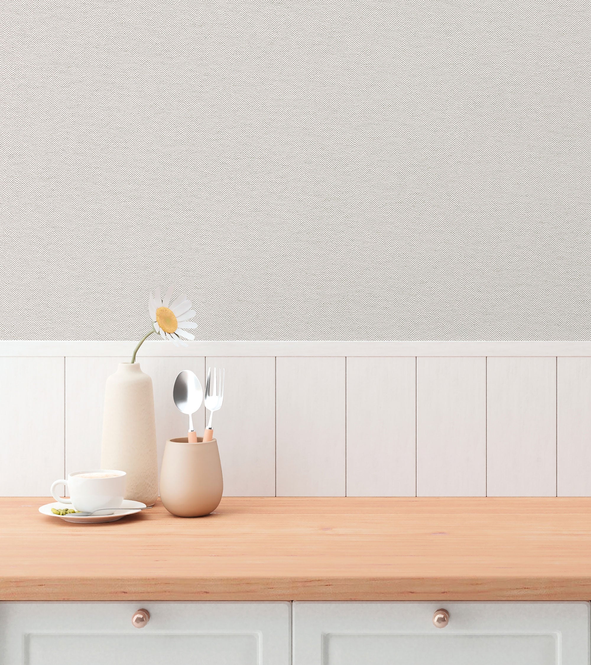 Plain Texture Silver Grey Hygge Home Wallpaper by Galerie