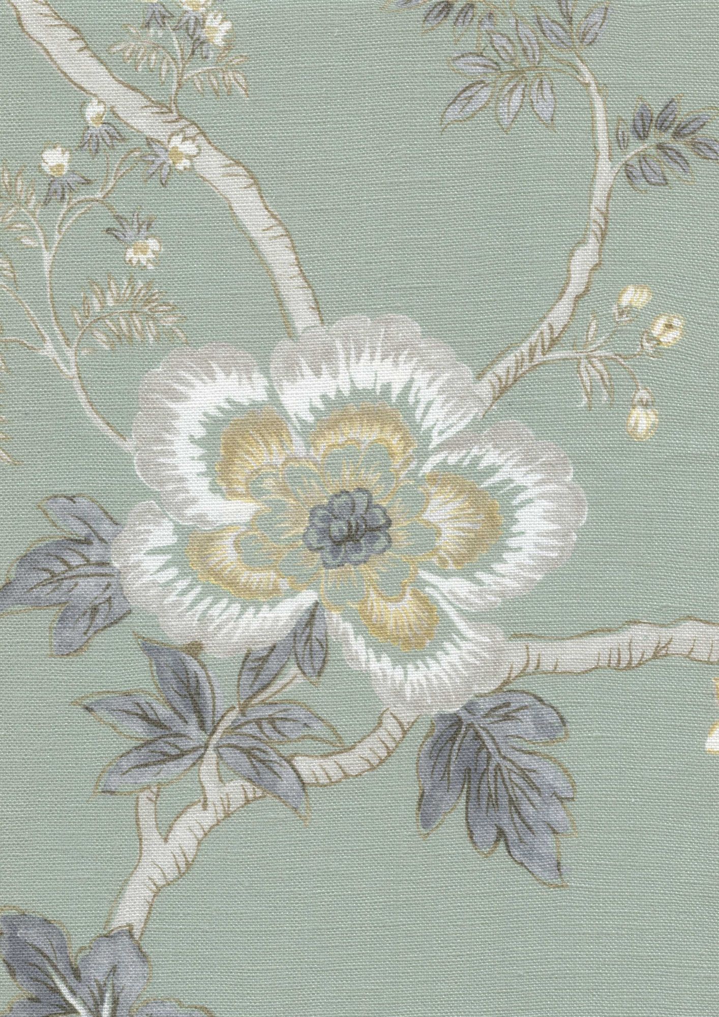 LW 160 362 Indienne Green Glaze Fabric by Lewis & Wood