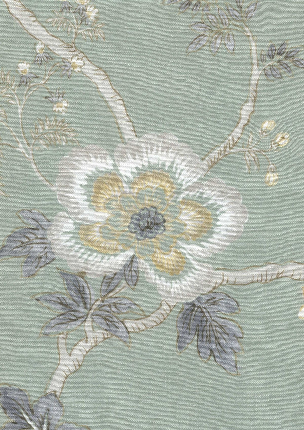 LW 160 362 Indienne Green Glaze Fabric by Lewis & Wood