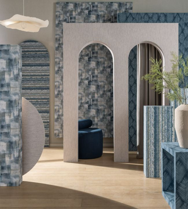 W0207/04 Lavatus Midnight Expressions Wallpaper by Clarke & Clarke