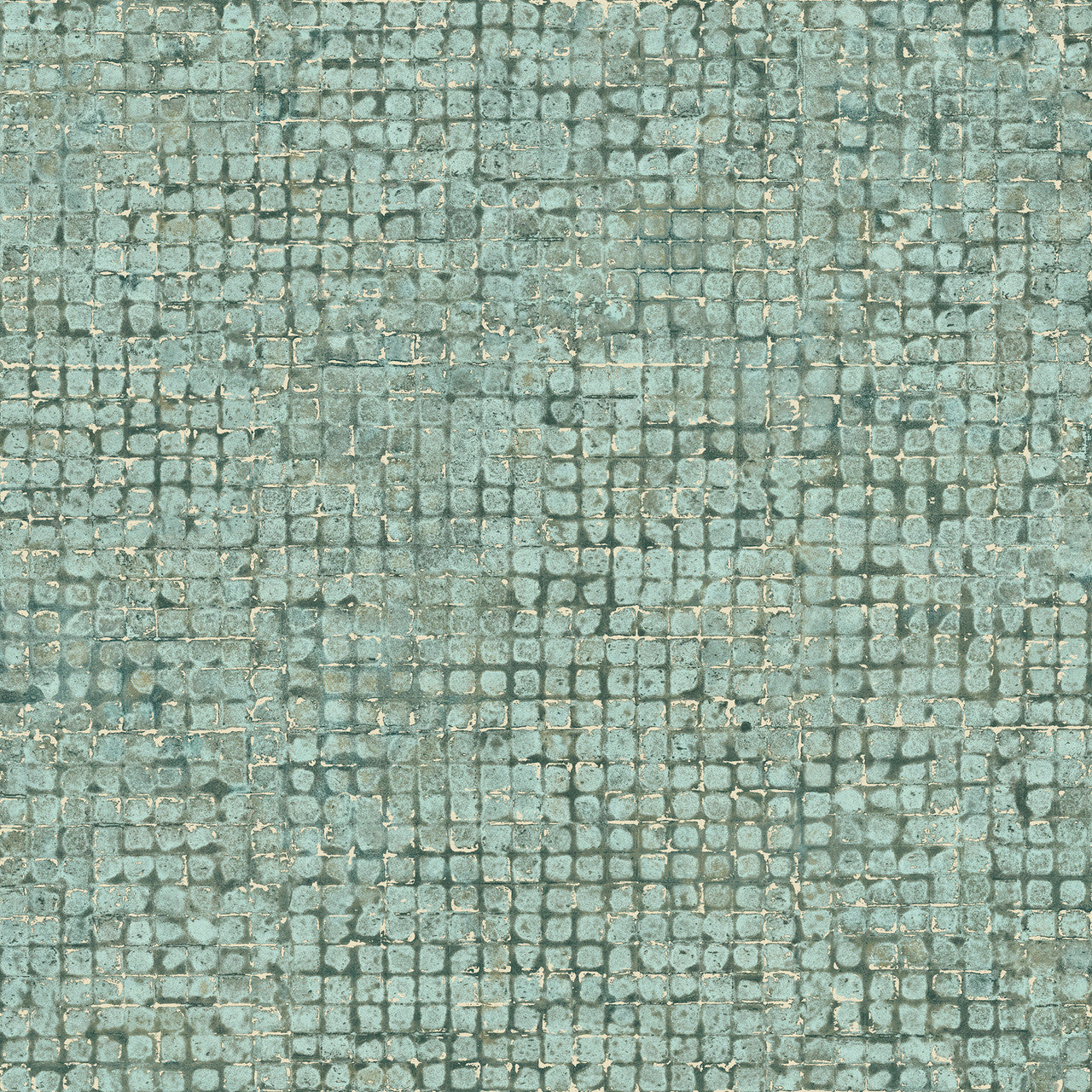 70511 Mosaico Les Thermes Teal Wallpaper By Arte