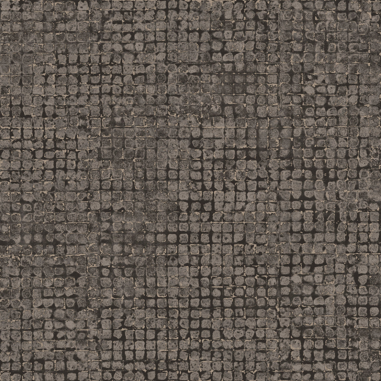 70515 Mosaico Les Thermes Charcoal Wallpaper By Arte