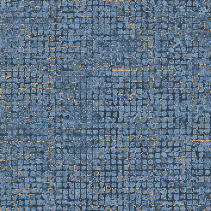 70516 Mosaico Les Thermes Blue Stone Wallpaper By Arte